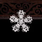 Gold Beautiful Gold Plated Decorative Metal Findings Jewelry Components Brass Filigree Shiny Filigree Flower Filigree