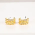 Earrings Earrings Stylish Daily Wear Small C Shaped Gold Crystal Ear Clip Earrings For Women Ladies