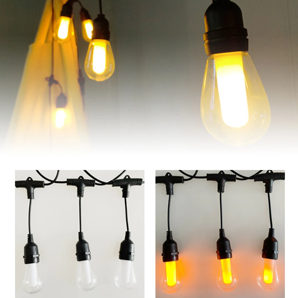 Solar LED Flame Light Remote Dimming Outdoor IP65 Waterproof Villa Courtyard Festival Party Decoration Colorful Light Strings