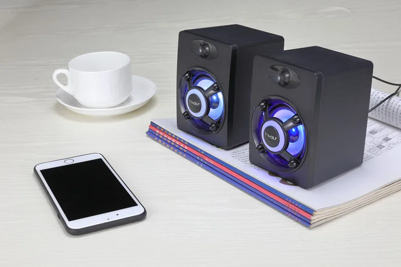 USB Speaker LED Rainbow Light Computer Gaming Speakers Lounder for Desktop Laptop Color Light Wireless Wired Pc Computer Speaker