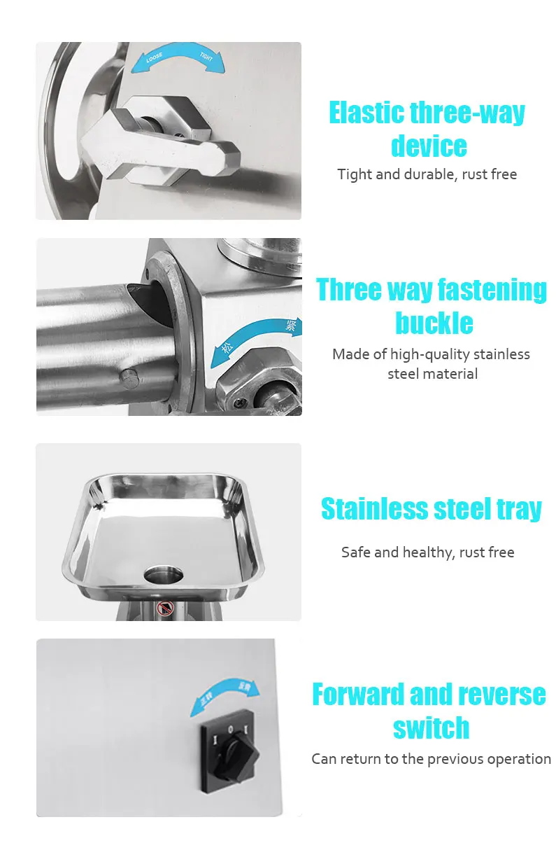 product yk 32w professional italian meat grinder for commercial use high power 1800w stainless steel blade easy clean durable-4