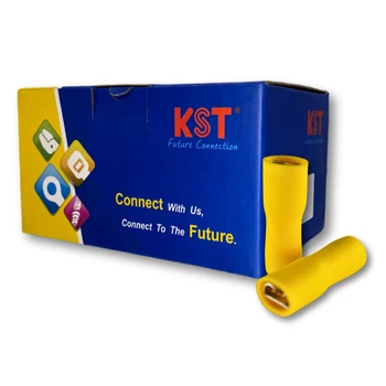 KST FDFD1-250 Fully Insulated Vinyl Double Crimp Female Disconnectors Terminals