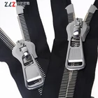 Zipper Silver Zipper 38# Shiny Silver Zipper Custom Zipper Puller Large Metal Zipper For Garment