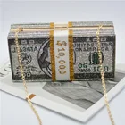 Crystal Bag Fashion Trendy Usd Dollar Glitter Bling Rhinestone Crystal Diamond Money Bag