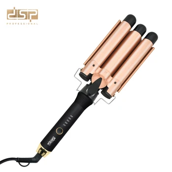 DSP PTC Heater Professional Ceramic Coated Body Three Barrel Style Curling Iron Electric Wave Hair Curler 3 Barrel Hair Curler