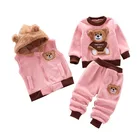 Baby Sets Clothes Cute Cartoon Prints Baby Clothing Sets 3 Pcs Winter Warm Infant Kids Sports Suit Clothes