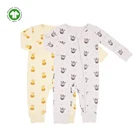 Baby Clothes GOTS Certified Organic Cotton Baby Clothes Romper Zipper Baby Giraffe Long Sleee Jumpsuit