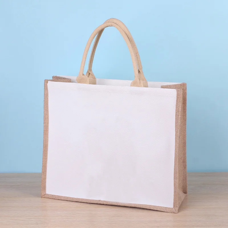 Personalized Graffiti Canvas Jute Shopping Bag With Custom Printed Logo factory