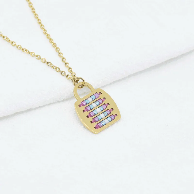trendy wholesale hot sale custom stainless steel miyuki seed bead personalised necklace pendants jewelry for men women