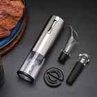 Wine Gift Profesional Factory LED Light Stainless Steel Electric Wine Opener Gift Set With USB Charge