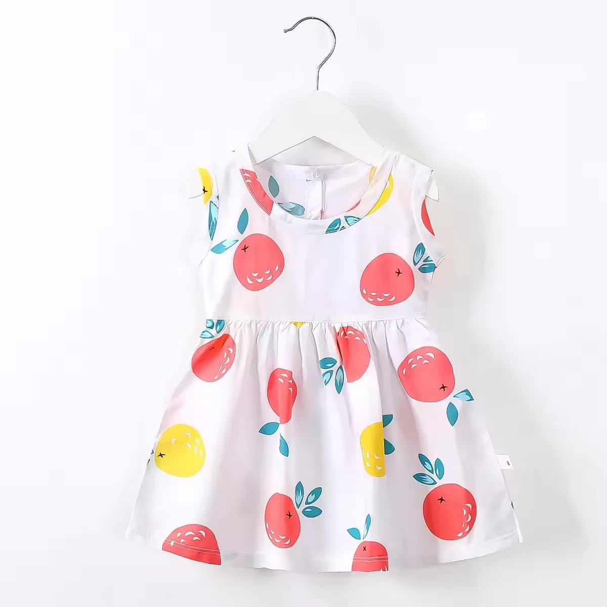 2024 Summer new girl cotton silk dress girl princess skirt Wholesale Summer Floral Print Baby Dress