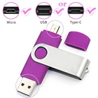 Usb 2.0 16gb Wholesale Swivel OTG Usb 2.0 Flash Pendrive 16GB 32GB 64GB 128GB Custom Logo For Micro Type C Usb Stick