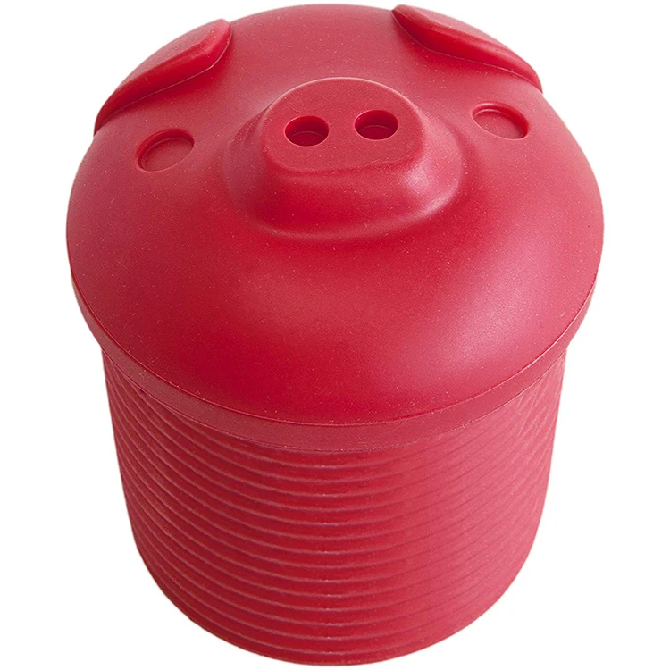 A624 Creative Bacon Grease Container Kitchen-accessory Grease Collector Piglet Shape Food Grade Silicone Customized Logo PE Bag