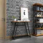 Table For Entrance DRM Industrial Console Table Vintage Wood Look Side Table For Hallway Entrance Living Room