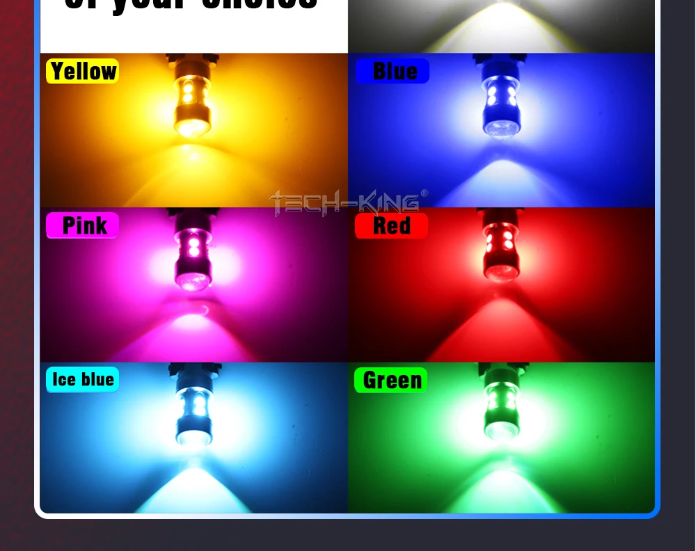 TECH-KING Auto Super bright LED White 3030 chip 10SMD 168 W5W with lens width light 12V 2W license plate light T10 decoded bulb