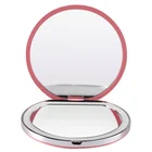 Mirror Mini Portable Folding Travel Mirror 2X Magnification Two-Sided Beauty Makeup Mirror With Led Lights