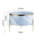 Round Bowls Ceramic Bowl New Design Round Luxury Pet Bowls Marble Ceramic Cat Bowl With Gold Rimmed