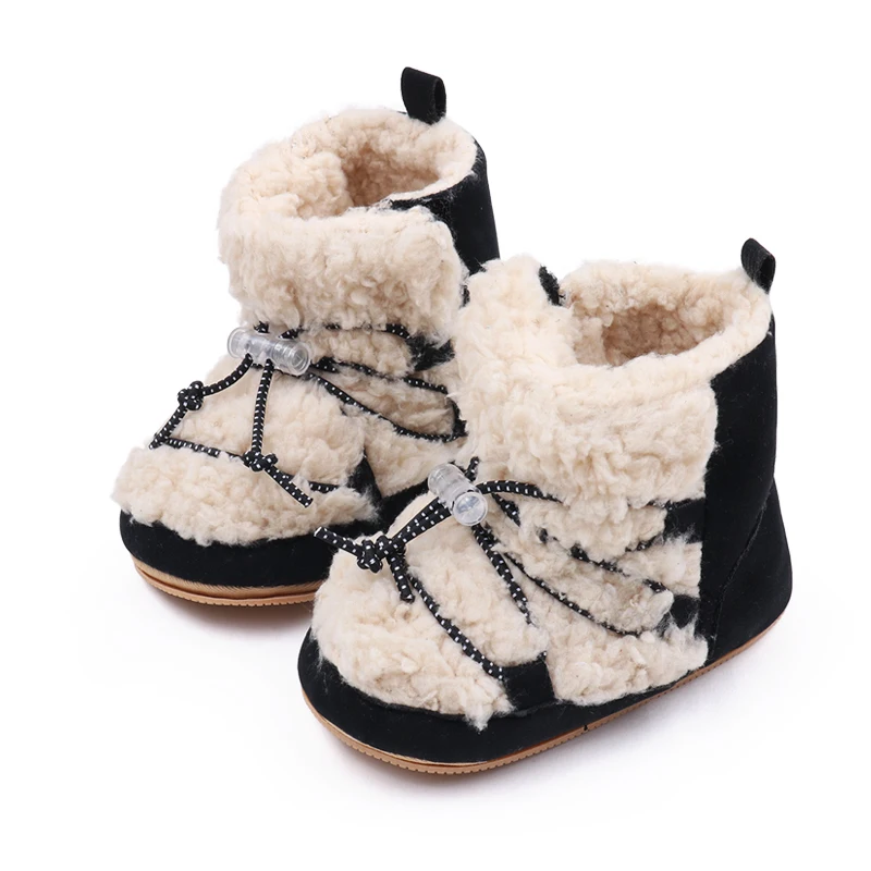 Autumn and Winter New Baby Thick Warm Coral Velvet Warm Soft Sole Toddler Cotton Boots details