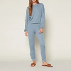 Women Factory Wholesale Fashion 2 Piece Sweater Set Women Clothing Solid Ladies Long Pant Women 2 Piece Pants Set