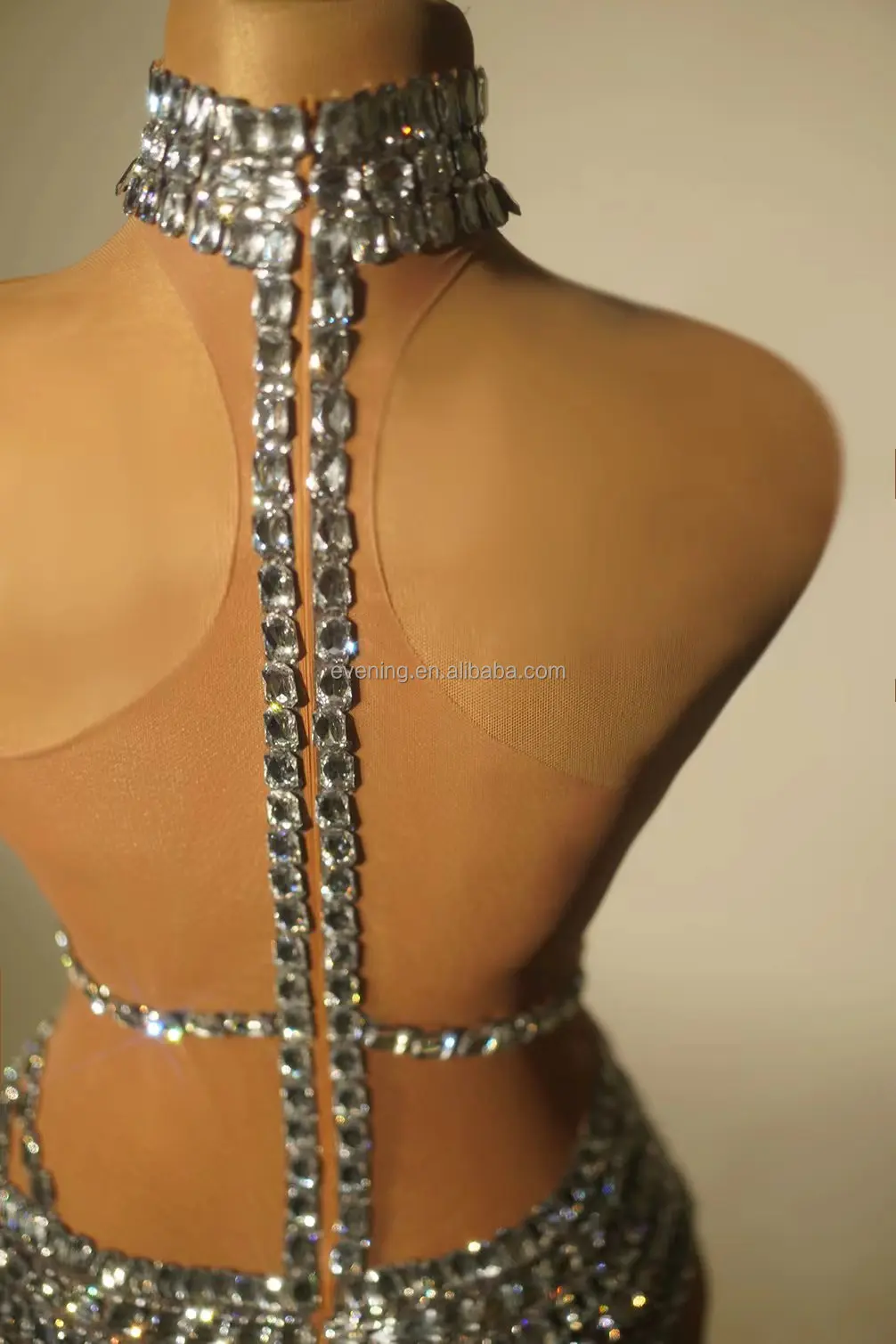 Diamonds See Through Strapless Party Dress