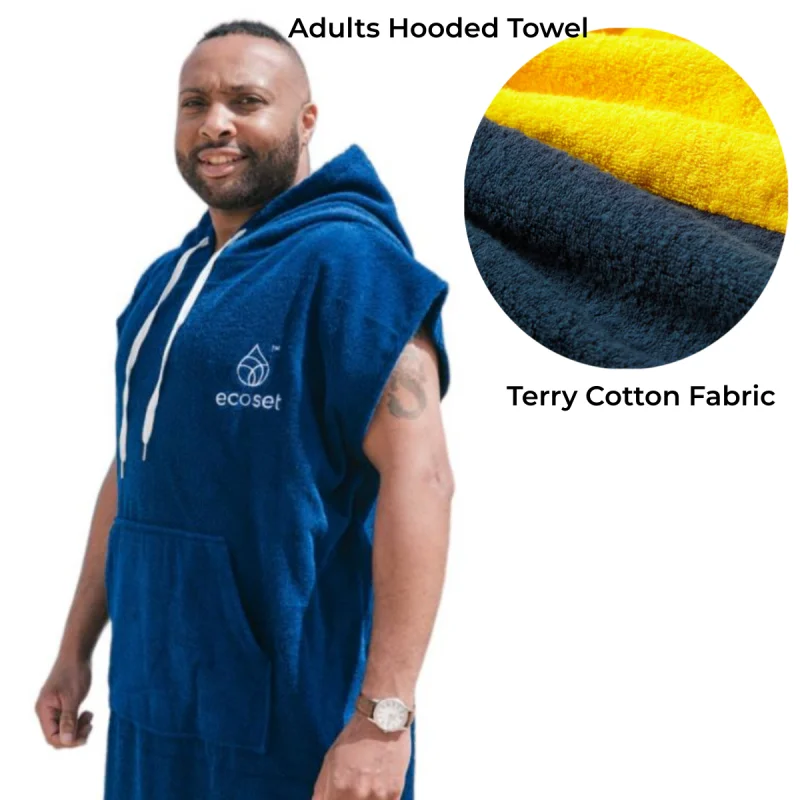 100% terry cotton changing robe towel poncho with hood
