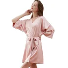 100% Mulberry Silk Nightwear Robe Comfortable Sexy Silk Lingerie Robe Graceful Smooth Silk Evening Gown Pajamas Sleepwear