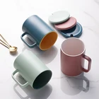 Coffee Direct Deal Logo OEM Frosting Gift Box Vegan Ceramic Coffee Mugs Matte Porcelain Nordic Rustic