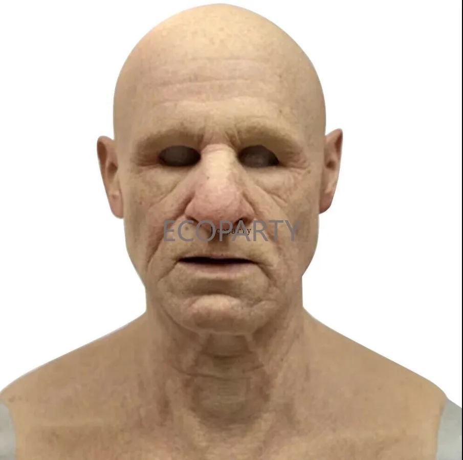 2021 Latest Halloween Full Head Bareheaded Old Man Latex Headgear