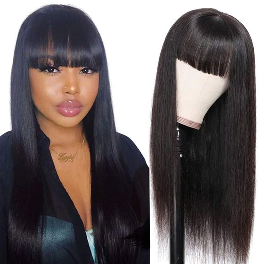 Wigs For Black Women Human Hair Brazilian Hairs Machine Made Wigs Straight  Big Bang Natural Hairline No Shedding Rube Hair - Buy Wigs For Black  Women,Brazilian Hairs,Machine Made Wigs Product on Alibaba.com