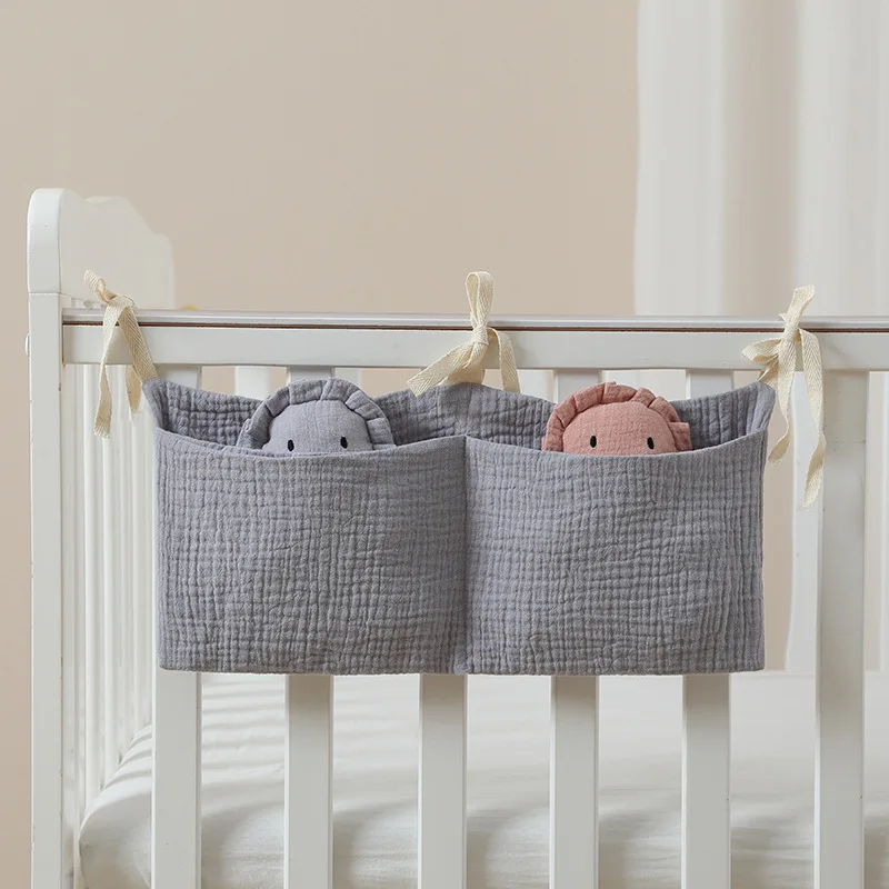 Newborn Baby Hanging Diaper Storage Bags Hanging Basket Bedside Bed Fence Bed Storage Bag Baby Bed Hanging Storage Bag