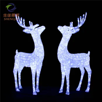 New 3D LED Outdoor christmas standing reindeer deer light for yard decoration