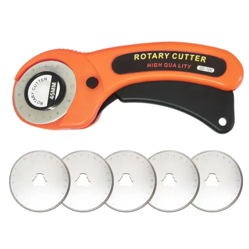 Rotary Cutter, Professional 45mm Rotary Fabric Cutter, Rotary Cutter for Fabric, Card Paper Sewing Quilting Roller Fabric Cuttin