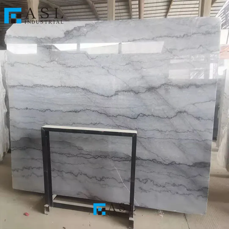 Factory low price bruce grey marble slab silver marble