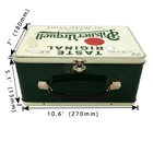 Tin 6 Bottles Beer Tin Holder Large Metal Rectangle Embossed Box With Handle Custom By Chinese Factory