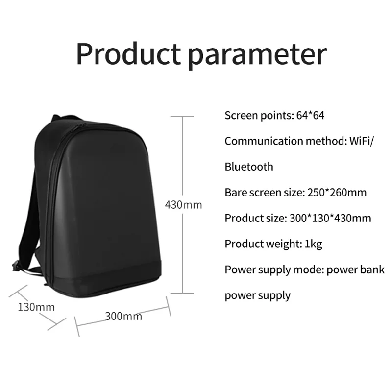 Smart Led Pix Backpack Led Advertising Light Waterproof Wifi