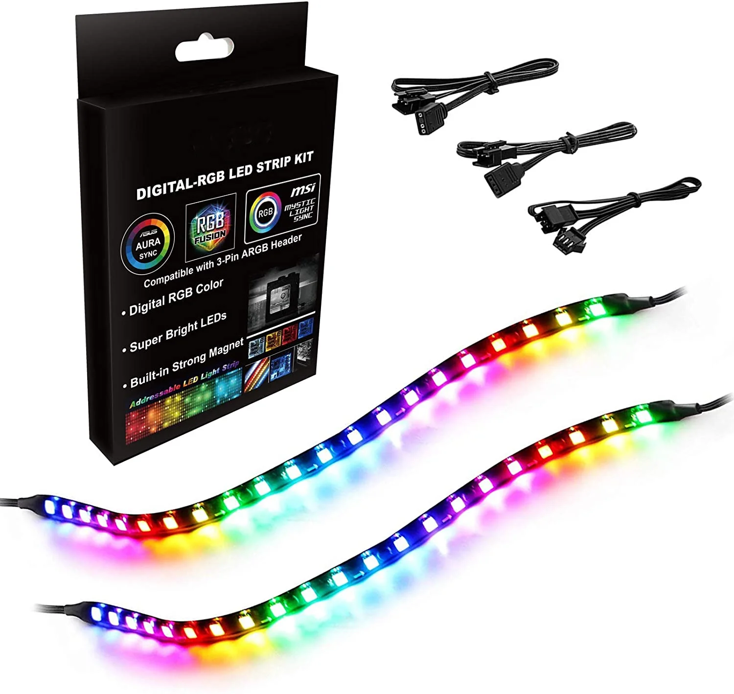 5V Full color Digital Addressable LED Strip Lights 3pin Header PC Case Aura Sync 