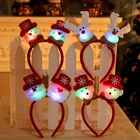 F Headband Exquisite Reindeer Santa Claus Snowman Headgear Christmas LED Headband Fashionable And Cute Holiday Headband