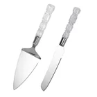 Cake Wedding Knife Reusable Decorative Serving Utensils Stainless Steel Cake Knife And Shovel Set For Wedding