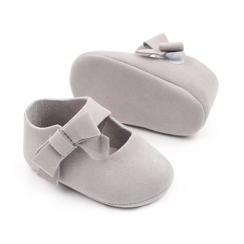 Baby Girls Solid Color Bow Line with 0-1 Year Old Infants Soft Soled Princess Walking Shoes details