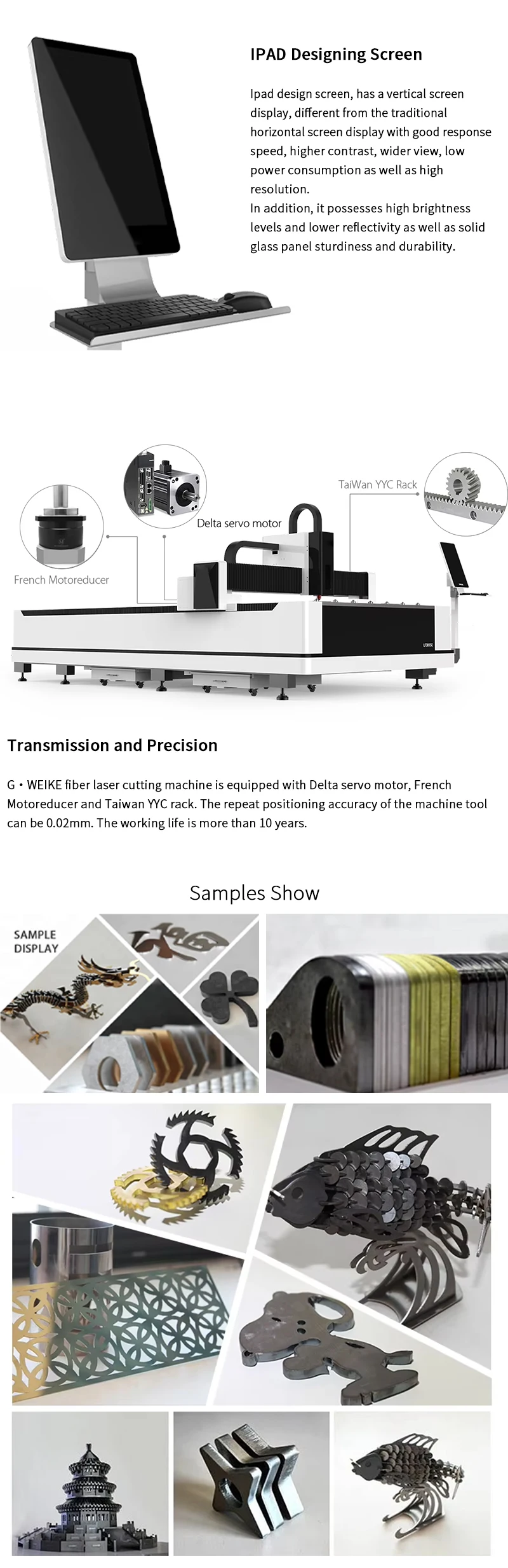 1000W-3000W Fiber Laser Cutting Machine Cypcut Control System for 16mm Carbon Steel Stainless Steel Sheet Metal AI BMP PLT