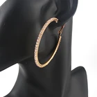 Hoop Fashion Women's Hoop Earrings 50mm Hoop Full Rhinestone Earring Fashionable Girls Earring Jewerly Wholesale