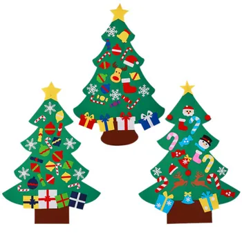 Eco-friendly Felt Christmas Trees Magic Tape Filled Ornaments Decorate Christmas Trees Decorations Customize Color Sizes