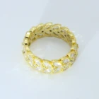 K Gold Rings Ring 14 K Gold Plated Zircon Jewelry Rings Women Shining Custom Ring Women Bling Bling Luxury Trendy Rings