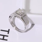 Cubic Zirconia Luxury Jewelry 925 Sterling Silver Cubic Zirconia Lab Moissanite Diamonds Solitaire Rings