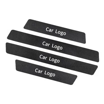 Hot sale can customize your logo car anti-stretch tape Carbon fiber textured car threshold guard threshold sticker strip