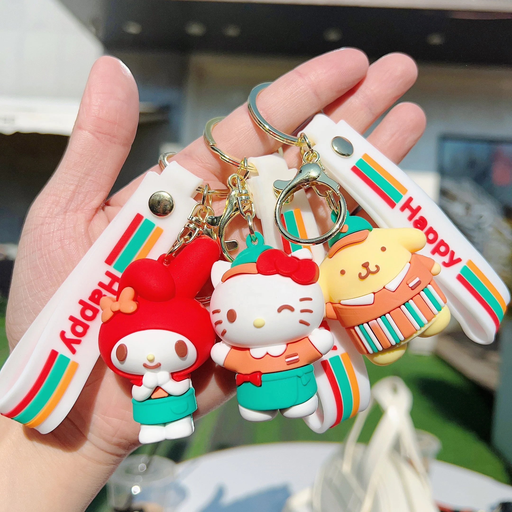 2024 New Arrival Cute Llaveros Key Chain Cartoon Sanrio Doll HelloKitty Toys Sanrio Anime keychain Kuromi plastic key chains