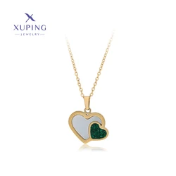 A00863979 xuping fashion14k gold plated Valentine's Day luxury heart necklace Stainless Steel Jewelry