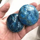 Gem Apatite Wholesale Natural Crystal Oval Gem Blue Apatite Palm Stone For Sale