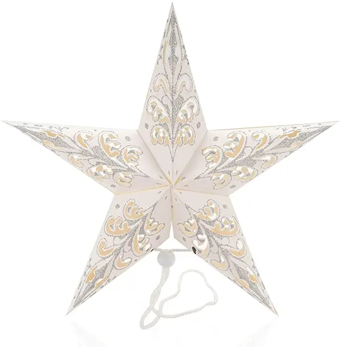 white paper star string lights