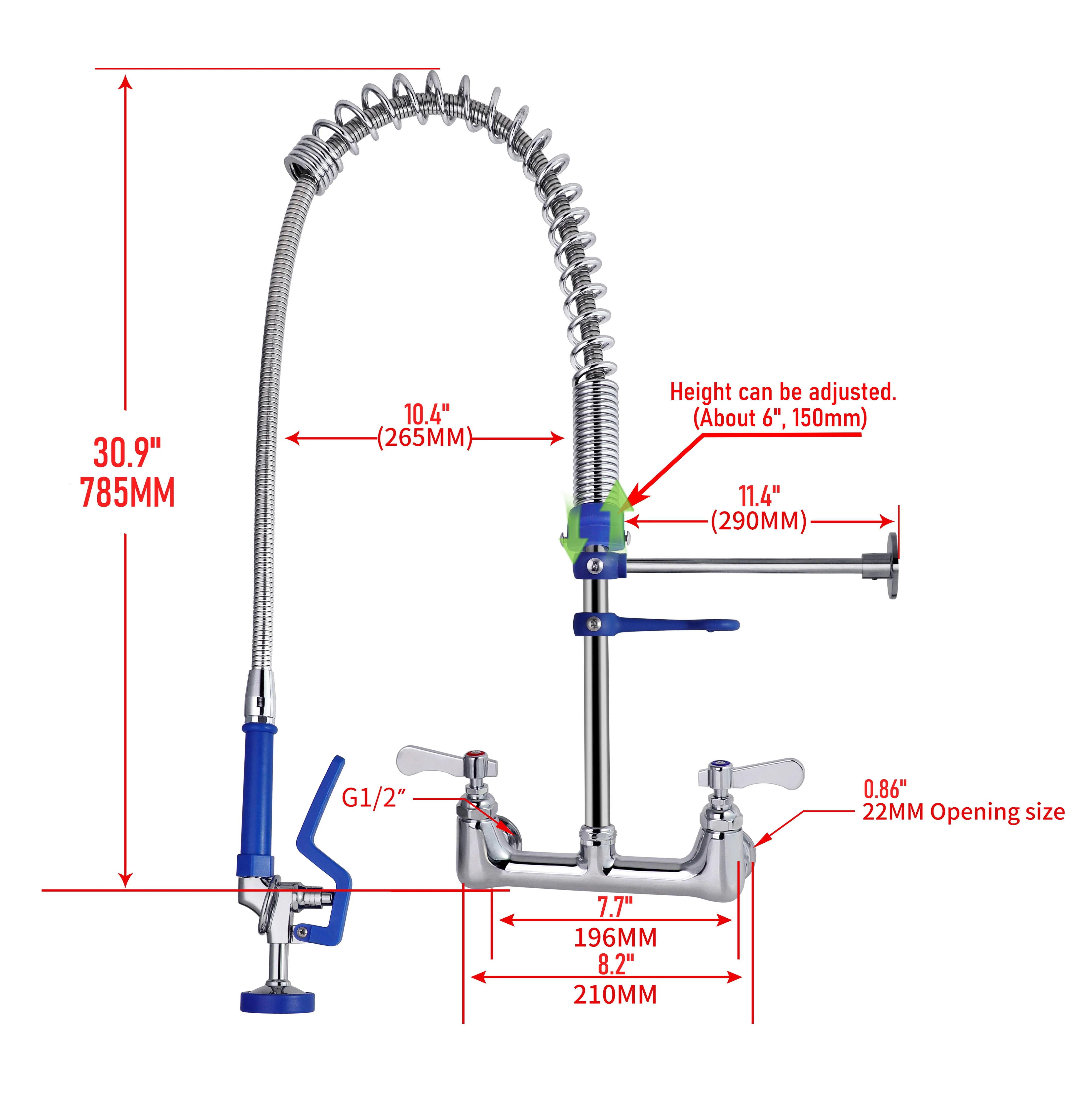 2 Way Rotatable Watersaving Dishwasher Pre Rinse Wels Commercial Pull Down Kitchen Faucet Without Socket factory